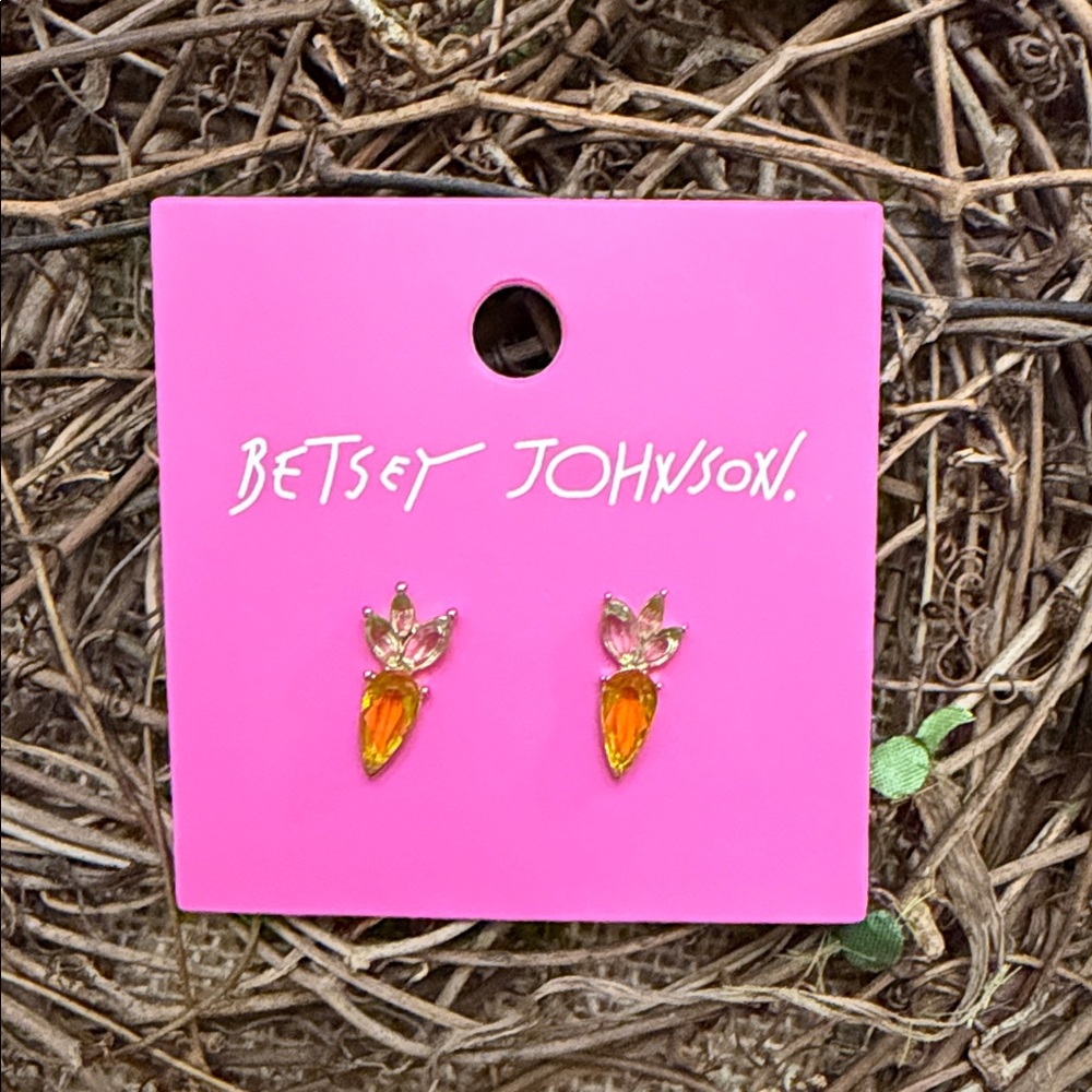 Betsey Johnson Orange Carrot Earrings